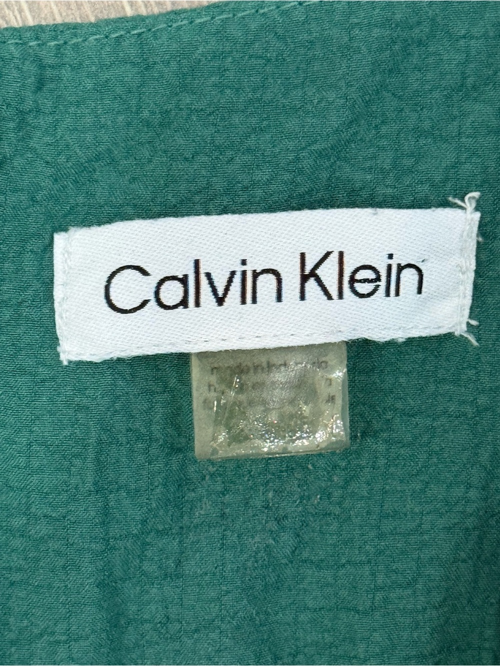 Calvin Klein Teal Green Sleeveless Wide-Leg Jumpsuit with Tie Waist - Picture 3 of 7